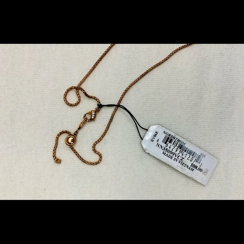 Nadri Rose Gold Pave Necklace Tennis Choker - Picture 11 of 12